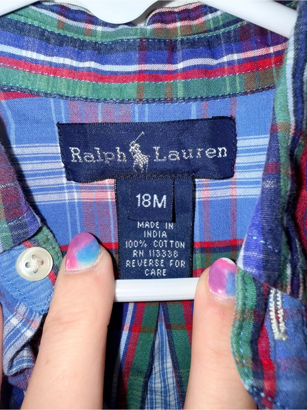 Ralph Lauren Red, Blue & Green Plaid Button-Down Shirt - Kids